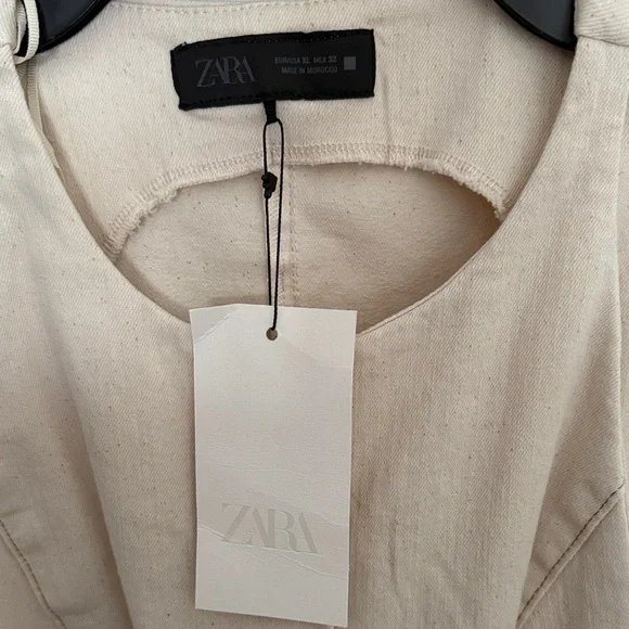 Zara Beige Button-Up Crop Top - Picture 2 of 2